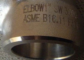 ASME B16.11 / BS3799 Socket Weld 90° Elbow Outlet Grades Marking